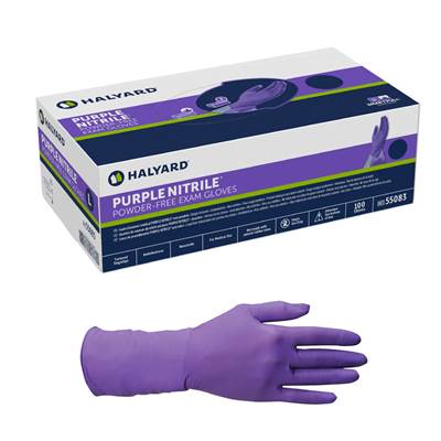 purple plastic gloves